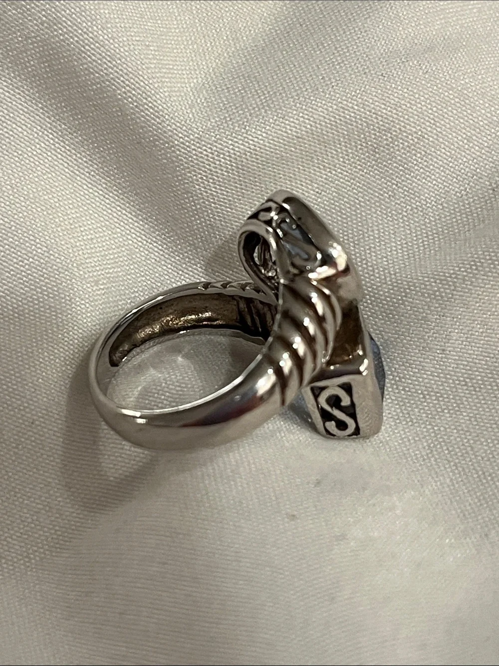 Blue Topaz Sterling Silver Bypass Ring
